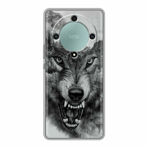 Дизайнерский силиконовый чехол для Хонор Х9а / Huawei Honor X9a Волк силиконовый чехол на honor x9a хонор х9а волк выходит из ночи