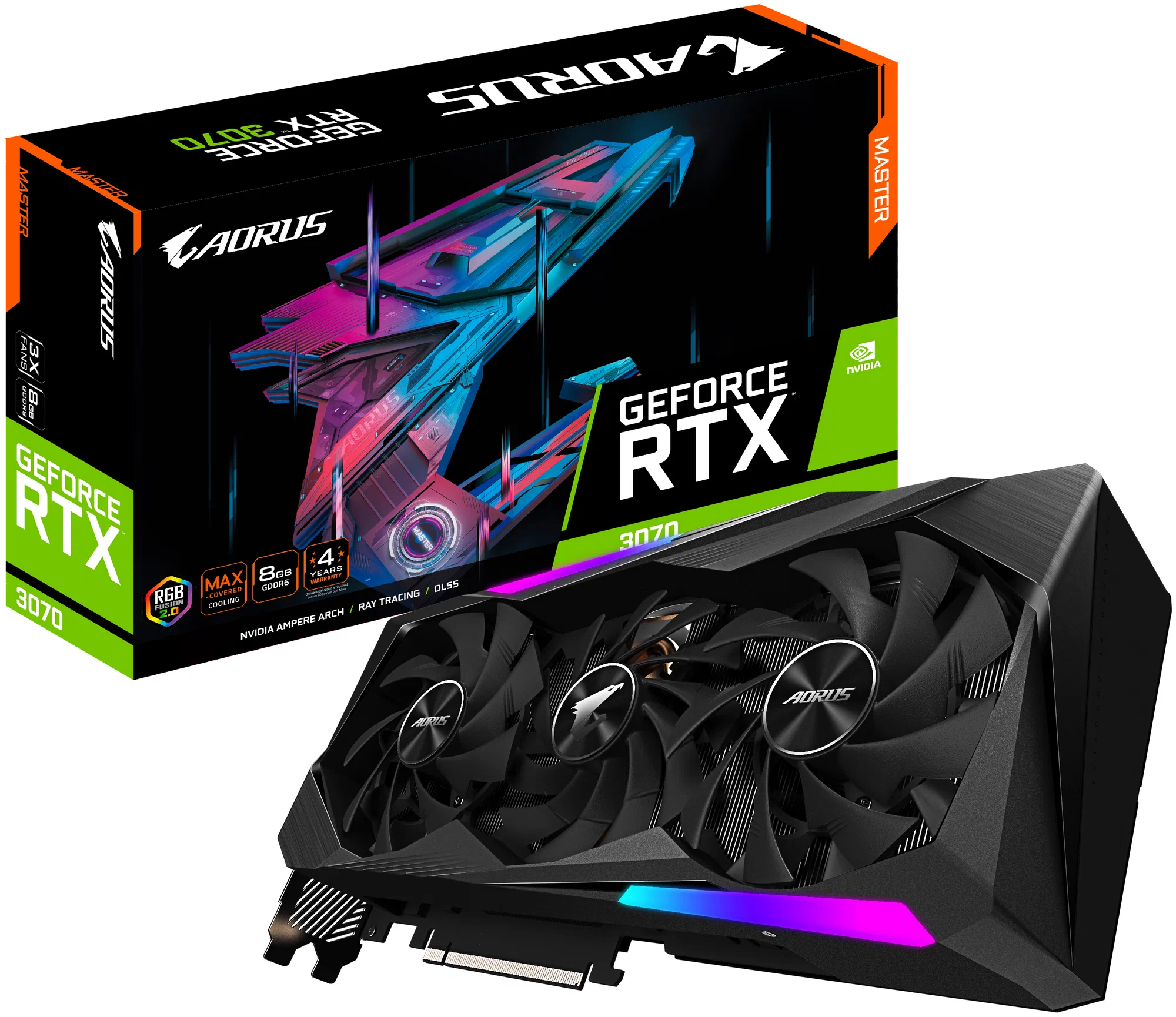 Видеокарта GIGABYTE AORUS GeForce RTX 3070 MASTER 8G