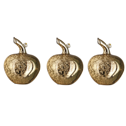 15455 Набор из 3-х золотых яблок 10 см Karlsbach