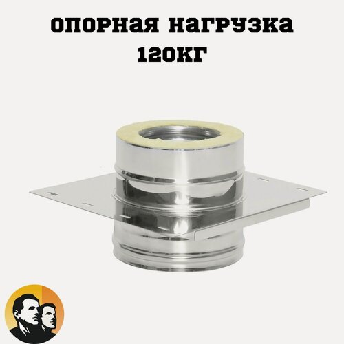 Изображение товара Площадка монтажная для дымохода опорная D 115х200 сэндвич нержавейка 0,8мм