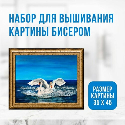 Набор для вышивания картины бисером Лебеди ZX3035 782₽