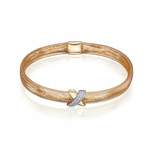 Браслет UVILERS, красное золото, 585 проба, фианит