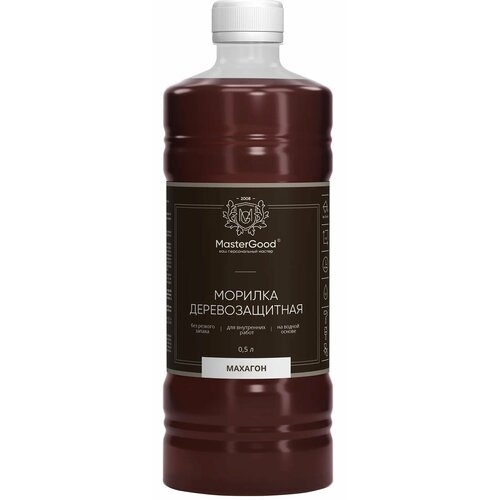 фото Морилка водная mastergood махагон (0,5л) 1 шт