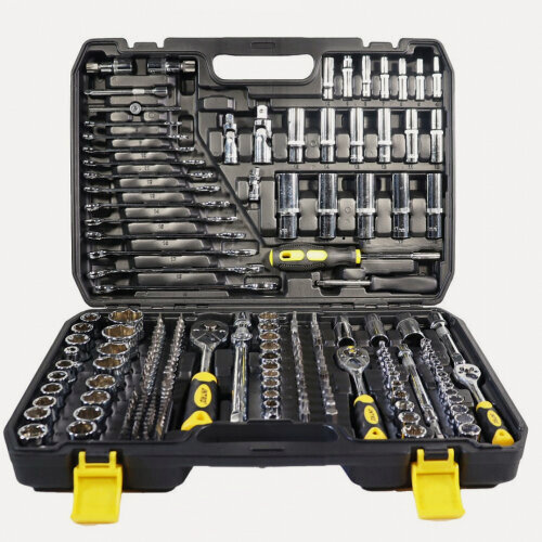 Изображение товара Набор ручных инструментов для авто Jntrd J-10216, 216 предметов, трещотка 24 зубца 1/2", 3/8", 1/4"