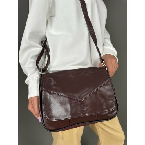 фото Сумка кросс-боди , фактура гладкая, бордовый unvers leather istanbul