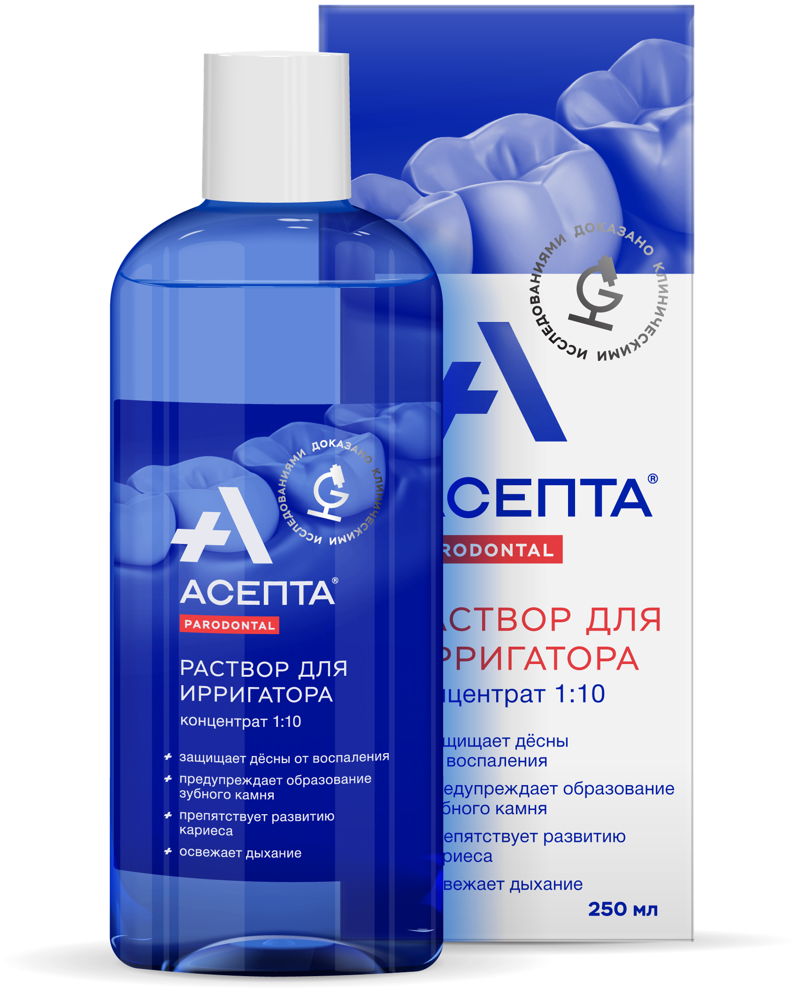 Асепта раствор для ирригатора, для гигиены полости рта, мятный 250 мл. Бутылочка без картонной коробки.