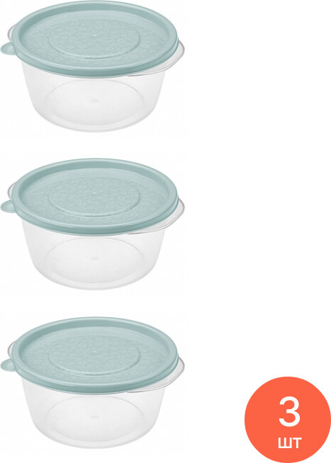 Контейнер для хранения продуктов Phibo Арт-Декор герметичный полипропилен прозрачный 0.75л (комплект из 3 шт)