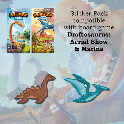 Стикерпак для настольной игры Draftosaurus: Aerial Show & Marina (Драфтозавры: Водные и Летающие)