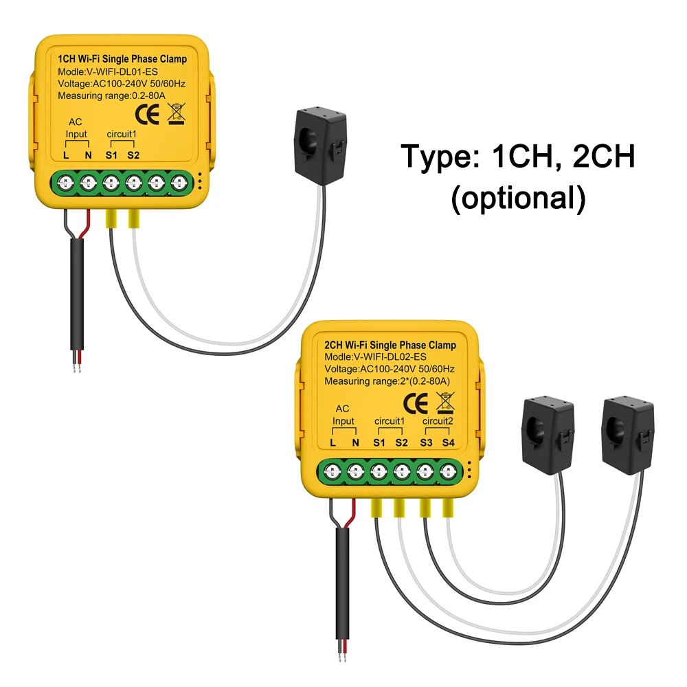 Изображение Meterk Tuya Wifi Power Meter, 1PC 1CH