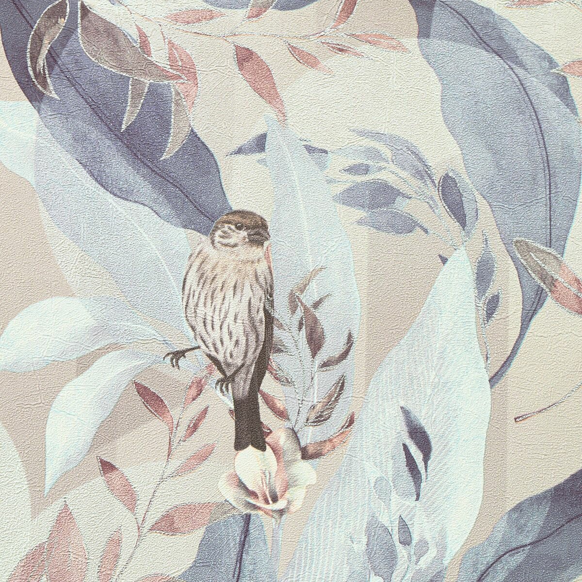 Обои флизелиновые с птичками бежевые на кухню моющиеся 106*10м виниловые горячего тиснения