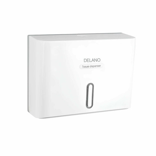Диспенсер для бумажных полотенец белый с окном для индикации остатка DELANO