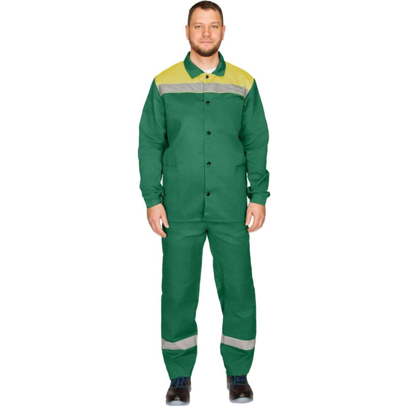 Костюм летний муж. л16-КБР с СОП зел/желт (р.44-46) 170-176