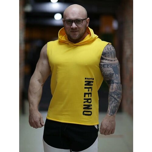 фото Майка inferno style майка с капюшоном ассассин inferno style м-003-000, 1 шт., размер 3xl, желтый