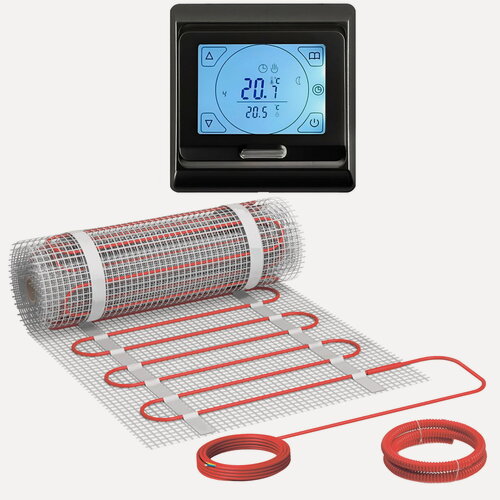 Изображение товара Теплый пол Vimarr Y 540Y900KM6.0-M1-22 6 м2 900 Вт с черным программируемым сенсорным терморегулятором