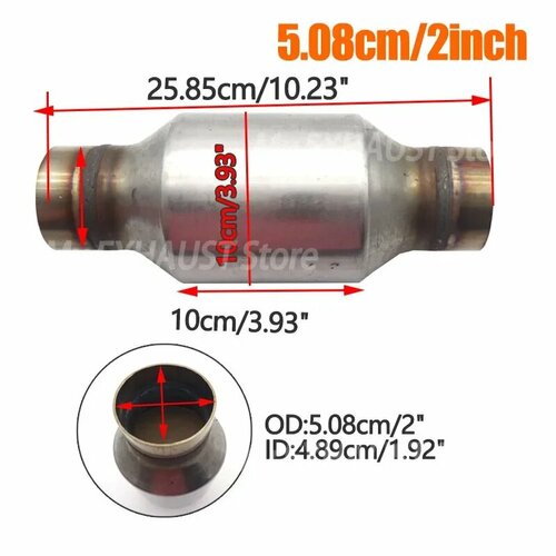 25 2 дюйма 400 ячеек керамический круглый катализатор универсальный каталитический нейтрализатор EURO1 сертифицированный трехсторонний 2 дюйма25 дюйма 2 inch C 2978₽