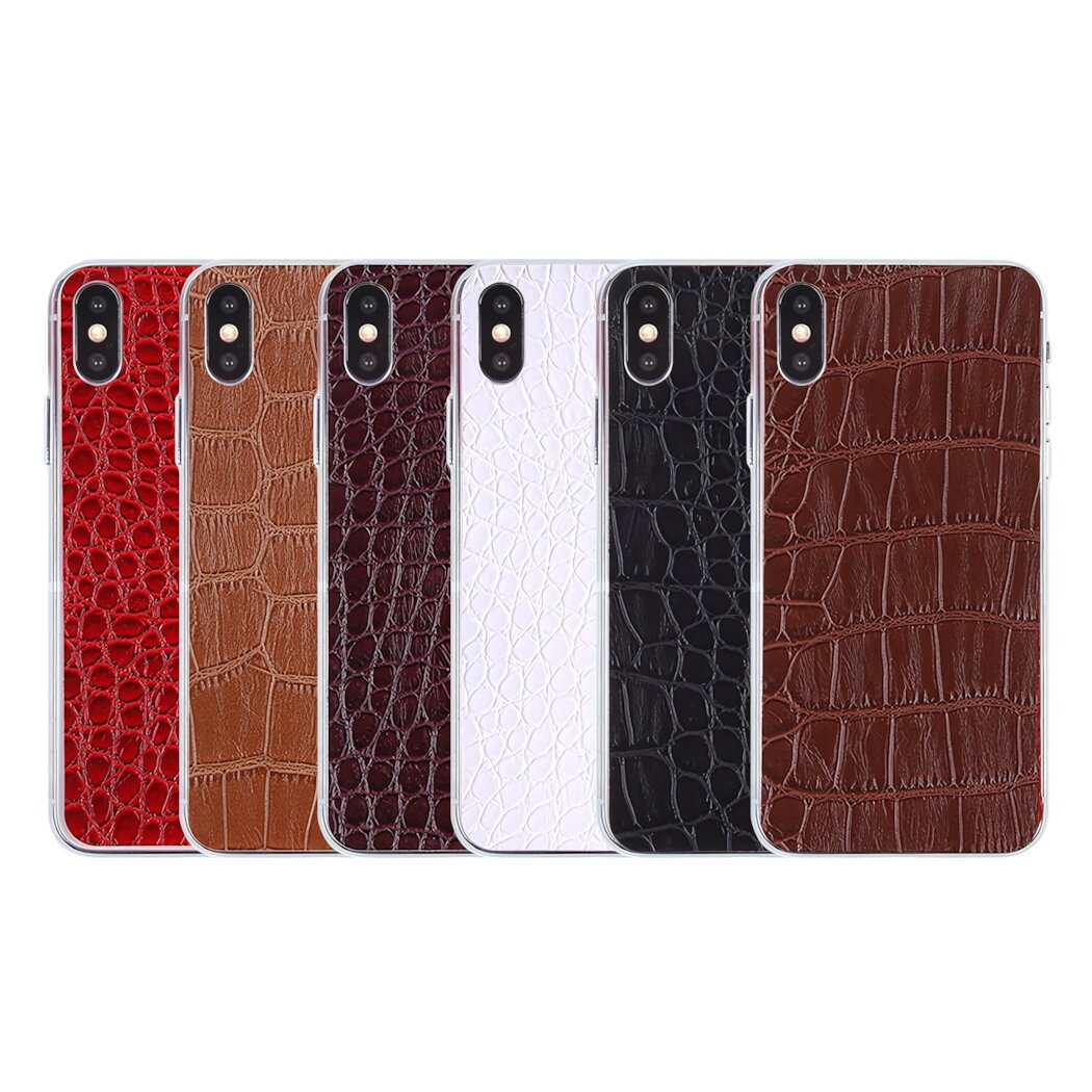 Наклейка из экокожи для iPhone X/XS, белая, 3D текстура, защита от царапин