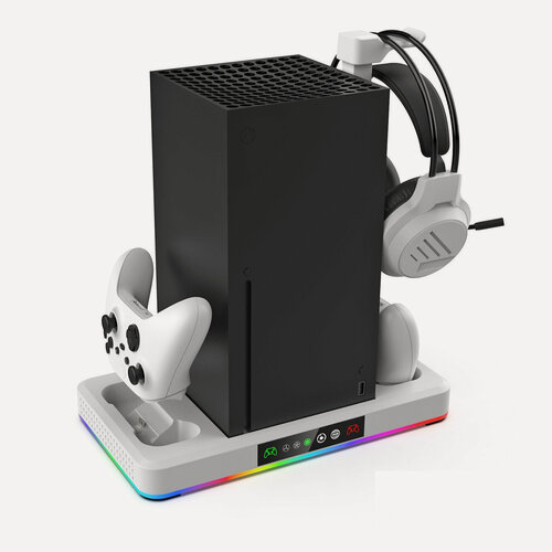 Изображение товара Многофункциональный RGB стенд для Xbox Series X и Xbox Series S (Dobe TYX-3615) White