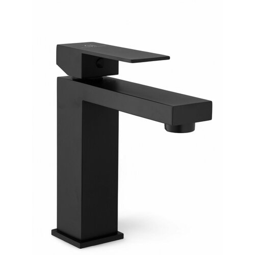 Смеситель для умывальника квадратный с литым изливом черный матовый 3257₽