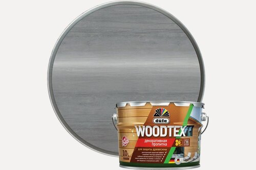 Изображение товара Пропитка Dufa Woodtex алкидная для защиты древесины, серый 9л