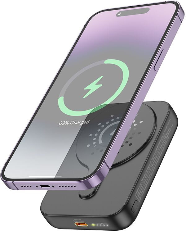 Мобильный аккумулятор Hoco J117A Esteem 10000mAh QC/PD 20W 2A USB-C беспров. зар. черный