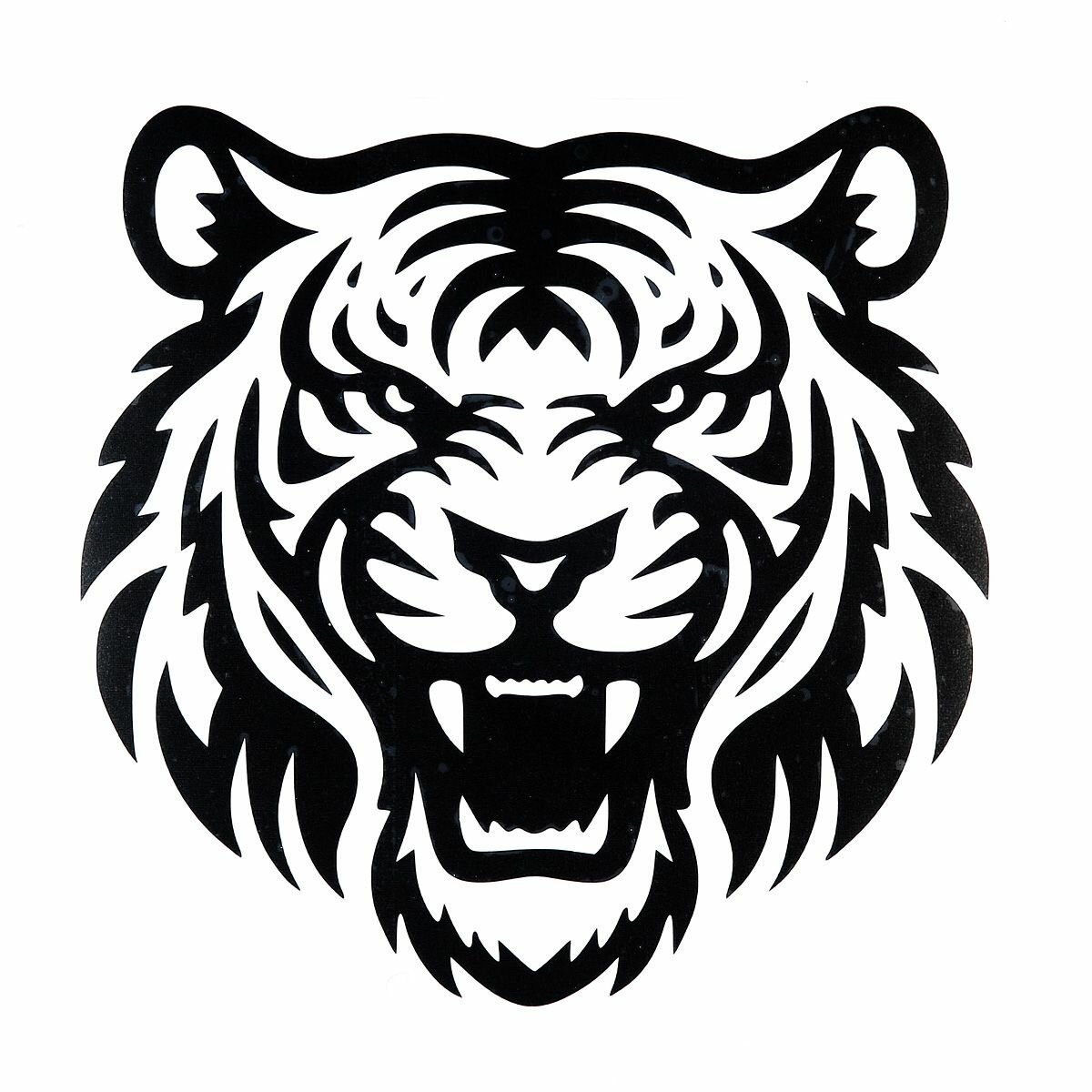 Наклейка "Тигр", на автомобиль, вырезная, черная, 24см х 24 см