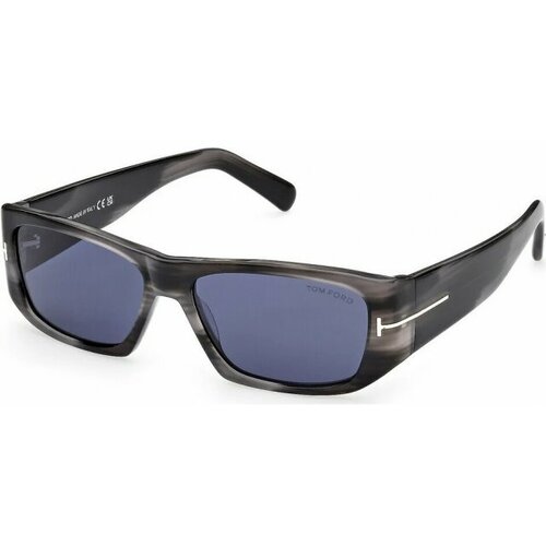 Солнцезащитные очки Tom Ford, прямоугольные, оправа: пластик, с защитой от УФ, для мужчин, серый