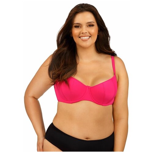 Пляжный лиф plus size с эластичными чашечками Lorin ярко-розовый 85F42 4629₽