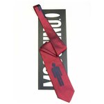 Бордовый галстук с синим человечком Moschino 27782 - изображение