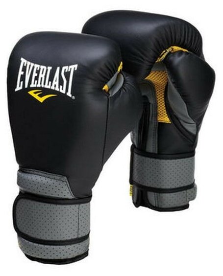 Перчатки тренировочные на липучке Everlast Pro Leather Strap 10oz черные