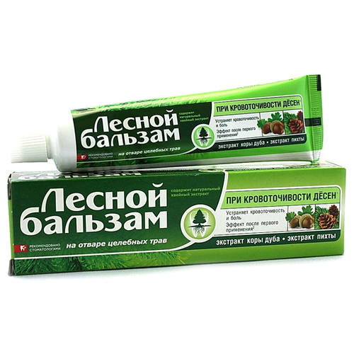 Зубная паста Экстракт коры дуба и пихты на отваре трав, против кровоточивости десен лечебно-профилактическая, 75мл