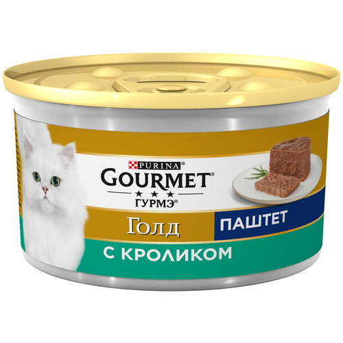 Влажный корм для кошек Гурмэ Голд, с кроликом 6 шт. х 85 г (паштет)