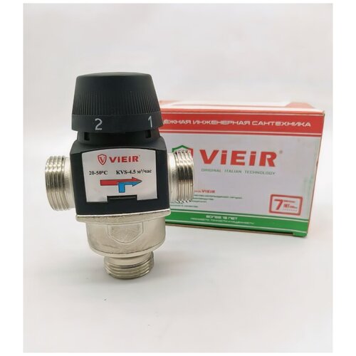 Термостатический трехходовой смесительный клапан 1" НР 20-50℃/ Kvs4,5 ViEiR арт. VR201A