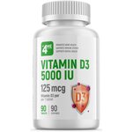 Витамин D 4Me Nutrition Vitamin D3 5000 IU 90 таблеток, нейтральный - изображение