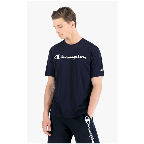 фото Футболка champion legacy american classics crewneck t-shirt синий m 214747-bs501