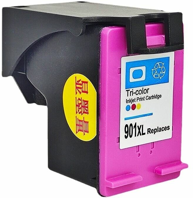 Картридж для принтера HP струйный 901XL цветной, Rosella, (голубой, пурпурный, желтый)