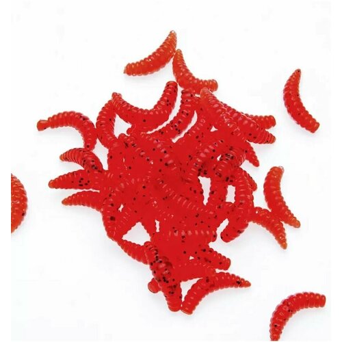 Опарыш-личинка рыболовная силиконовая 20 мм - 20 шт 1уп 295₽