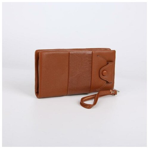 фото Кошелек жен 07-01-01. 20.5*3*10.5. 2 отд. д/карт. д/монет. д/телефона. коричневый 6925216 сима-ленд