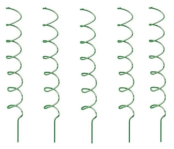 Комплект из 5 опор садового типа для растений ПТФ "Лиана", 80 см, металл, ПВХ, для комнатных и садовых цветов, помогает им вытянуться, ускоряет их рос - фотография № 1