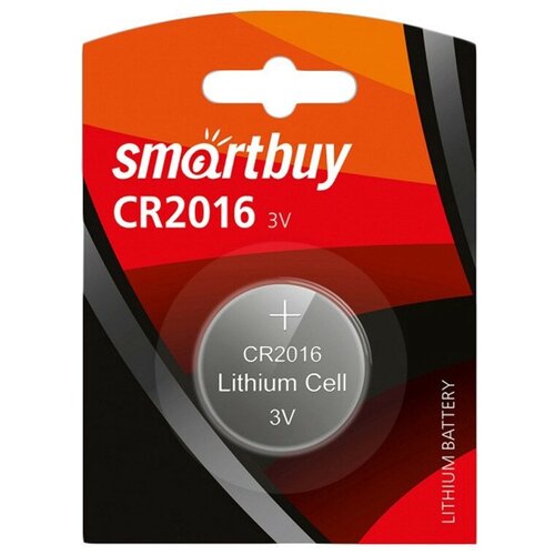 Батарейка Smartbuy CR2016 1шт/бл (SBBL-2016-1B) литиевый элемент питания smartbuy cr2 sbbl 2 1b 1шт в блистере