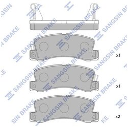 Дисковые тормозные колодки задние SANGSIN BRAKE SP1208 для Toyota, Lexus (4 шт.)