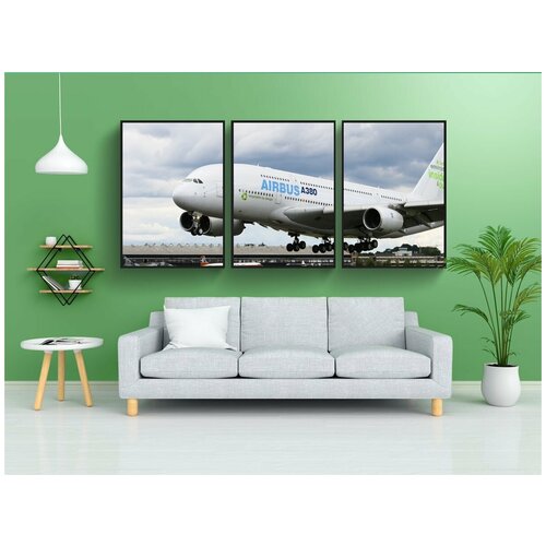 фото Набор модулных постеров для интерьера "аэробус a380, самолет, полет" 60x90 см. в тубусе, без рамки lotsprints