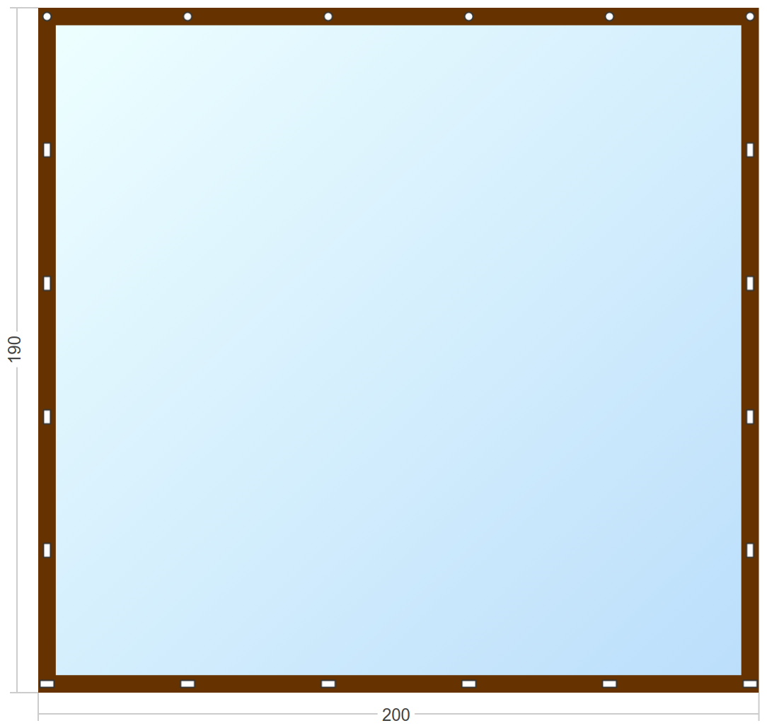 Мягкое окно Софтокна 200х190 см съемное, Скоба-ремешок, Прозрачная пленка 0,7мм, Коричневая окантовка, Комплект для установки - фотография № 3
