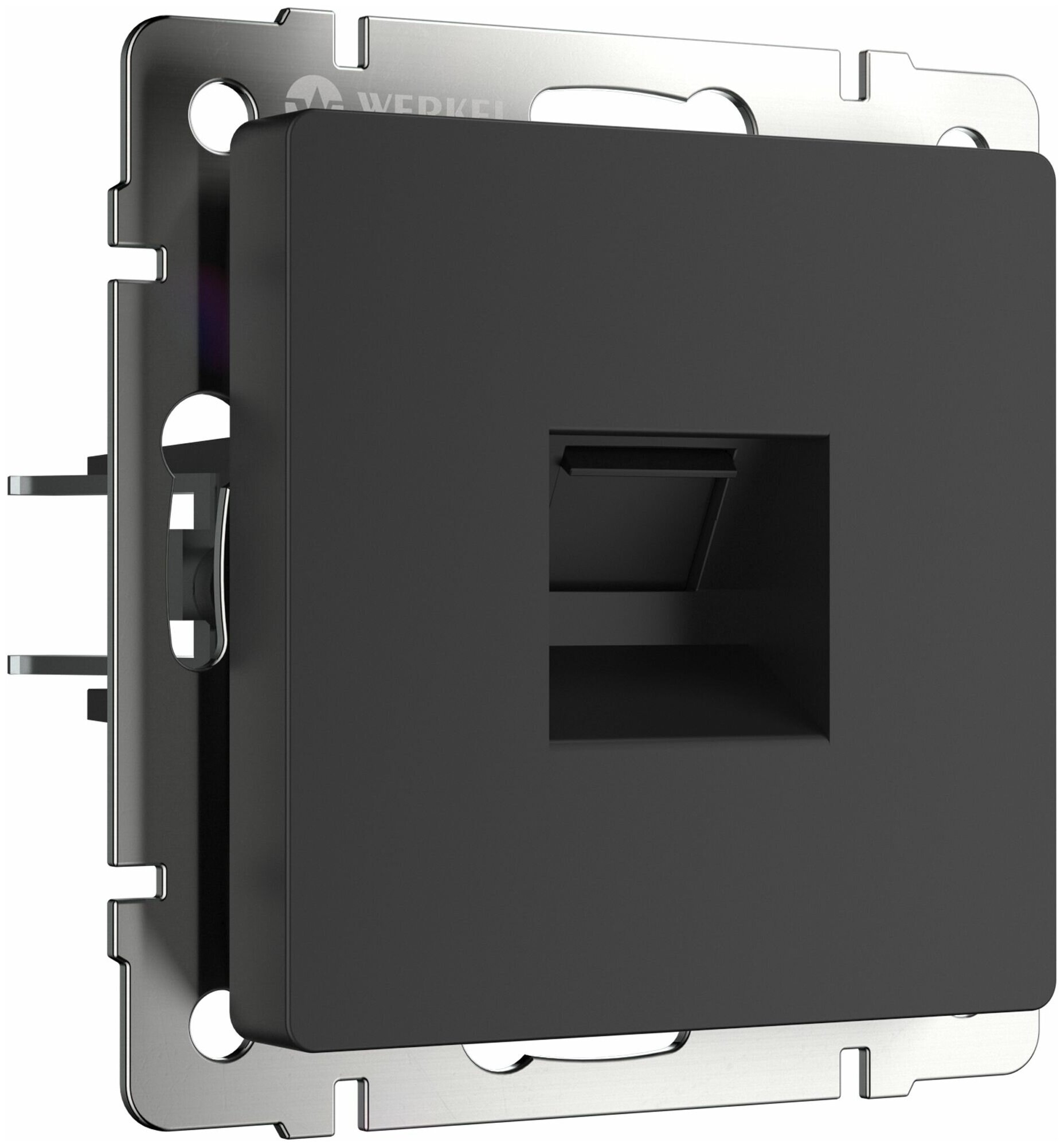 Розетка компьютерная встраиваемая Werkel RJ45, цвет черный - фото №1