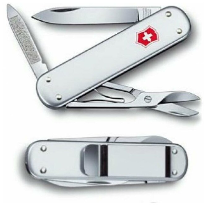 Нож перочинный VICTORINOX Money Clip, 74 мм, 5 функций, алюминиевая рукоять, серебристый