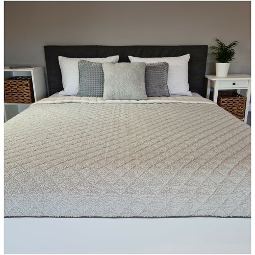 Покрывало 180Х220 стеганое Шерпа LinenWay, серое