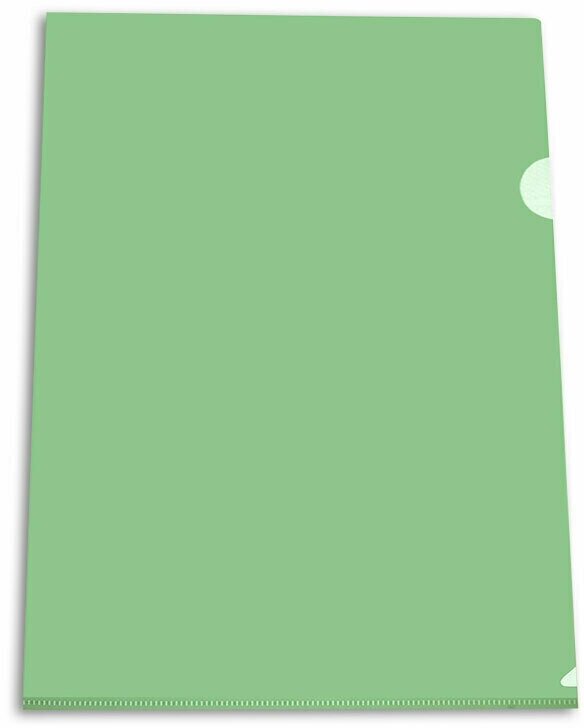 Папка-уголок, А4, глянец, 0,15мм, зеленая (5 шт. в упаковке)
