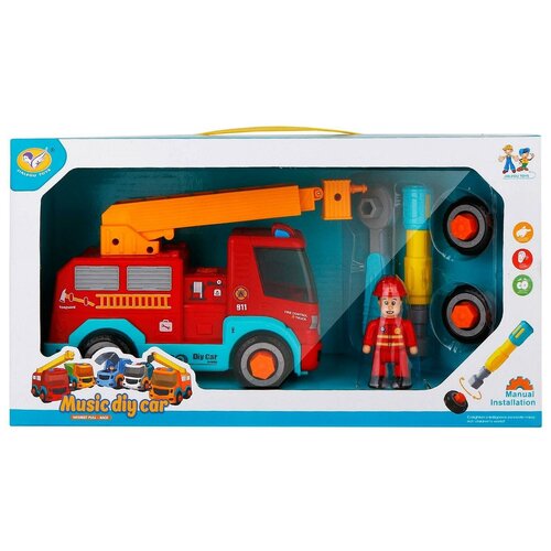 Пожарная автовышка 33 см Игровой набор с шуруповертом JIALEGU TOYS