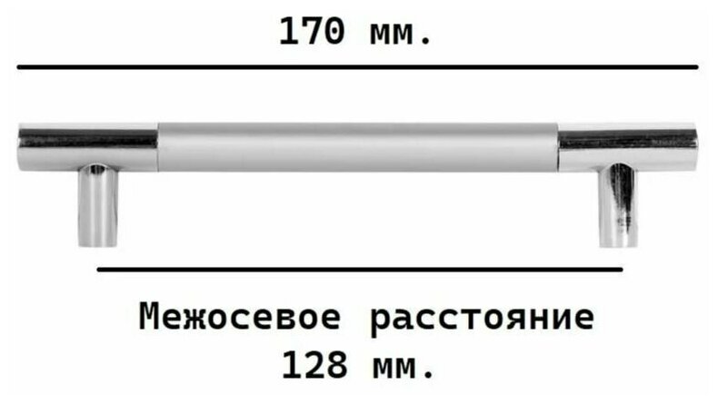 Ручка рейлинг мебельная 4 шт. 128 мм. для кухни шкафов - фотография № 1