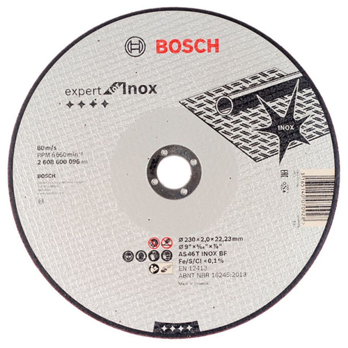 Круг отрезной по нержавеющей стали Bosch (2608600096) 230х22х2 мм -5штук