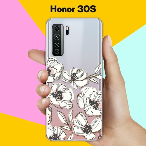 силиконовый чехол фиолетовые цветы на honor 30s Силиконовый чехол Цветы на Honor 30s